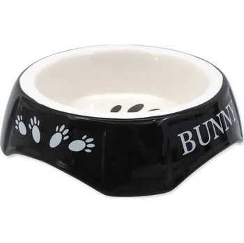 miska pro malé zvíře Miska Small Animals potisk Bunny černá 15x15x4,5cm