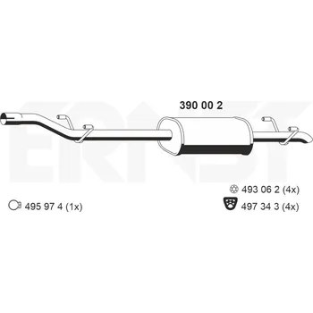 Auto-moto Střední tlumič výfuku ERNST 390002
