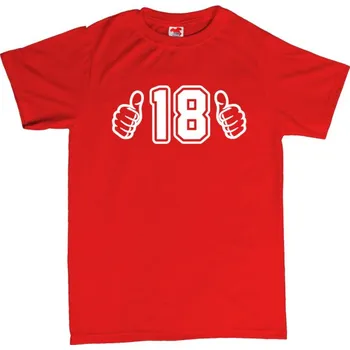 Žertovný předmět Narozeninové tričko - 18 let XL červená - red Bílá - 401