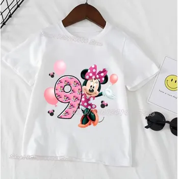 Narozeninové tričko pro dívky s číslovkou - Minnie Mouse Číslovka: 9, Velikost: 160