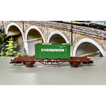 Modelová železnice TT - Kontejnerový vůz Lgs ČD "START" s 20‘ kontejner, Ep VI / Tillig 17482