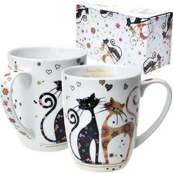 Queen Isabell Collection Porcelánové hrnky Cats in love 2ks - 400 ml