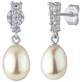 Náušnice Stříbrné náušnice Constance s bílou přírodní perlou LPS2364PW