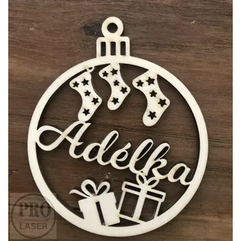 Vánoční ozdoba Dřevěná vánoční ozdoba se jménem 10