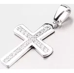 Přívěsek bílé zlato 585 zirkon ve tvaru kříže 43-21347