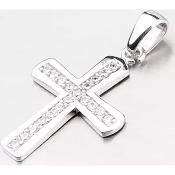 Přívěsek Přívěsek bílé zlato 585 zirkon ve tvaru kříže 43-21347