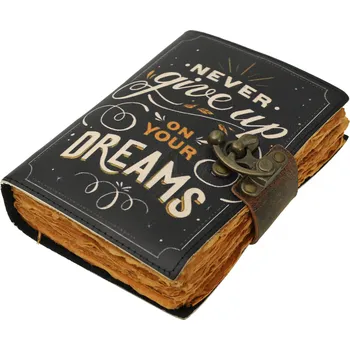 Karnevalový kostým Leather Journals Kožený zápisník “Never Give up on Your Dreams” - Outlet