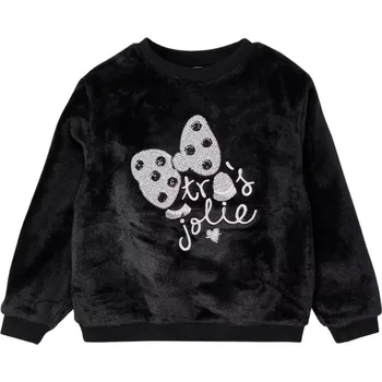 MAYORAL dívčí mikina s mašlí plyšová černá vel. 128 cm