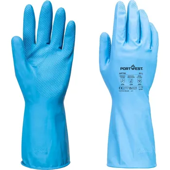 PORTWEST CHEMICAL B AP76 / Rukavice z potravinářského latexu s bavlněnou podšívkou, 12 ks v balení S