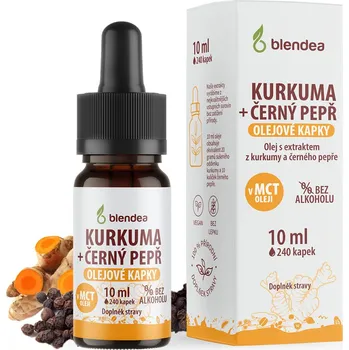 Přírodní produkt Blendea Kurkuma + černý pepř olejové kapky 10 ml