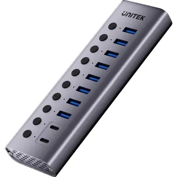 USB hub Unitek Hub USB C/USB A 10v1 5Gbps s přepínači portů