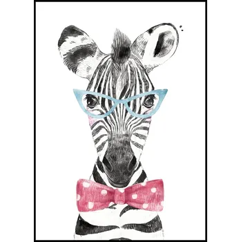 Plakát Jen tak z lásky Plakát Zebra Rozměr plakátu: A4 (21 x 29,7 cm), Varianta zebry: Zebra s brýlemi