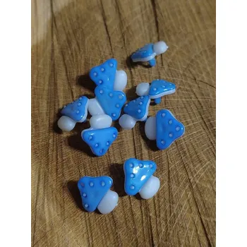 Knoflík Knoflík dětský houba 10 ks barva modrá světlá