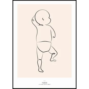 Plakát Jen tak z lásky Plakát Miminko v životní velikosti 50 x 70 cm Barva pozadí: Béžová, Varianta: Na bříšku – levá strana