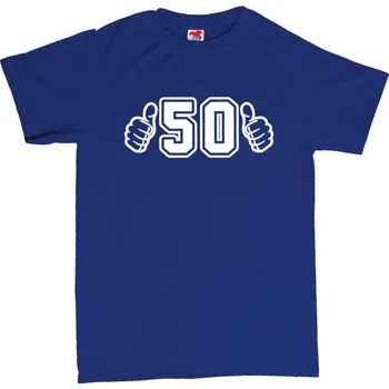 Žertovný předmět Narozeninové tričko - 50 let 3XL modrá - royal Bílá - 401