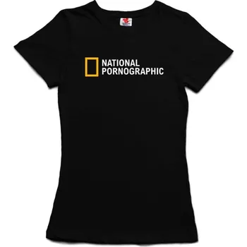 Žertovný předmět National pornographic - dámské tričko s potiskem M černá - black Bílá - 401