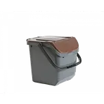 Třídící koš ECOLINE 33l šedá + hnědé víko