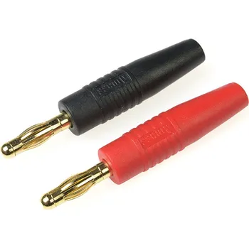 RC vybavení Revtec Banánky zlacené 4.0mm červená + černá (1 sada)