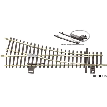 Modelová železnice TT - výhybka EW1 pravá 15°, nový typ / TILLIG 83328