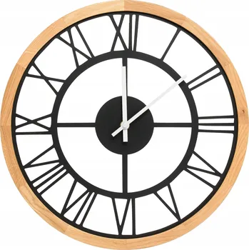Hodiny Nástěnné hodiny LEJA 37 cm dřevěné DUB do kuchyně, obývacího pokoje, ložnice, tiché