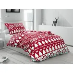 Flanelové povlečení VÁNOČNÍ LES červené Rozměr povlečení: 2 ks 70 x 90 cm | 200 x 220 cm