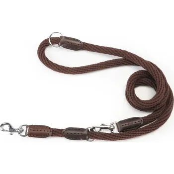 Vodítko pro psa CAMON VODÍTKO BAVLNA A KŮŽE 16 x 2000 mm Barva: HNĚDÁ, Velikost: 2000 mm