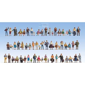 Modelová železnice H0 - Velká sada 60 figurek / NOCH 16070