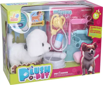 plyšák Wiky Mini Plush Pet pejsek chodicí 15 cm bílý