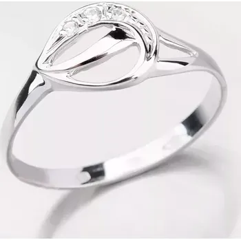 Prsten Dámský prsten bílé zlato 585 zirkon 41-NF163B velikost 51