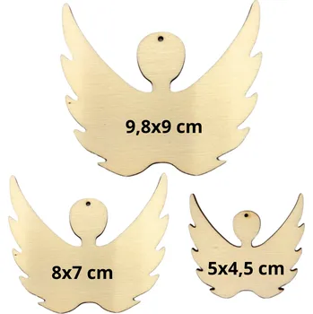 Překližka Výřez z překližky, HLAVIČKA S KŘÍDLY - STŘEDNÍ, 8x7 cm, 1 kus