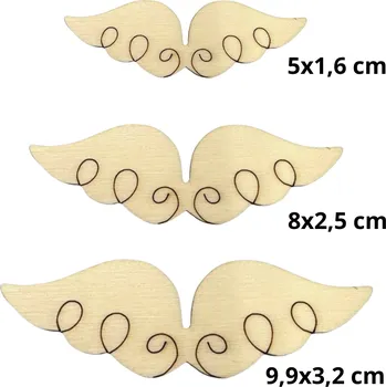 Překližka Výřez z překližky, OZDOBNÁ KŘÍDLA - STŘEDNÍ, 8x2,5 cm, 1 kus