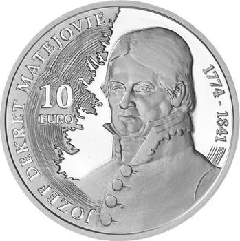 Stříbrná slov. mince 10 EUR 2024 - Jozef Dekrét - Matejovie - 250 let od narození proof