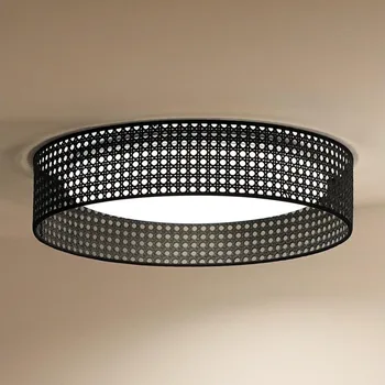 Duolla - LED Stropní svítidlo ROLLER RATTAN LED/24W/230V pr. 45 cm černá