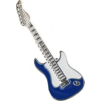 Manžetový knoflíček Brož do klopy Kytara 3005, Barva modrá