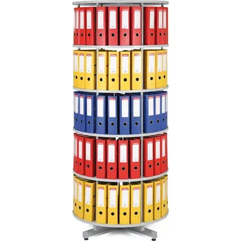 Kartotéka Otočný regál na šanony 5 pater šedý