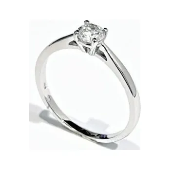 Prsten Ráj snubních prstenů | Klasický zásnubní prsten z bílého zlata se zirkonem - 4167