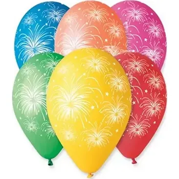 Balónek Latexový balonek s potiskem barevného ohňostroje