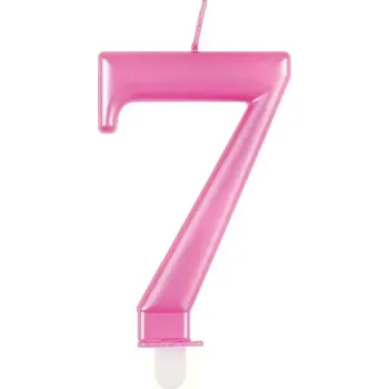 Dortová svíčka Svíčka dortová růžová metalická 7