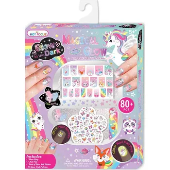 Magnetická kreslící tabulka Sada na nehty ZVÍŘÁTKA svítící ve tmě