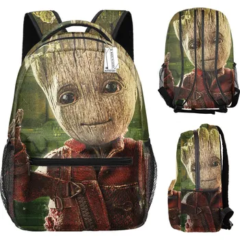 Městský batoh Dětský / studentský batoh s potiskem celého obvodu motiv Groot