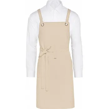 Kuchyňská zástěra SG Accessories - BISTRO (Ex JASSZ Bistro) Zástěra Provence s překříženými pásy a mosaznými očky Barva: Přírodní