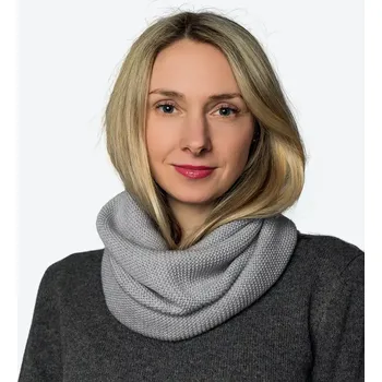 Šála Dámská kruhová vlněná šála Merino Extra Fine Grey