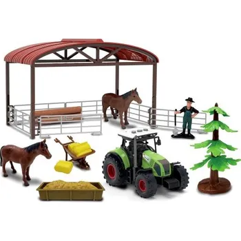Hračka Traktor se zvukem a světlem s ohradou pro koně a příslušenstvím