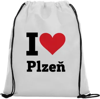 Sportovní vak Vak na záda - I love Plzeň Růžová