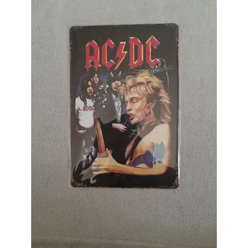 Plechová cedule Plechová dekorativní nástěnná cedule skupina ACDC rozměry, 20 x 30cm. (Plechová cedule skupina ACDC)