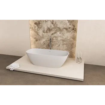 Vana Medina volně stojící vana, solid surface, 165x70x52 cm, bílá mat 92430 Polysan