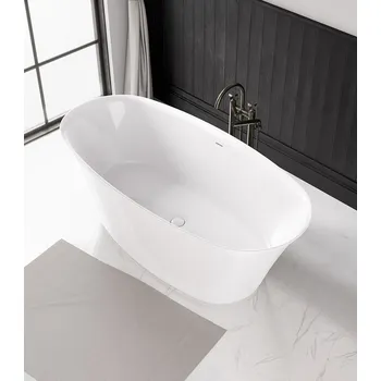 Florina volně stojící vana litý mramor 170x80x61 cm, bílá 93858