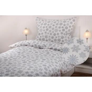 Povlečení JAN peří Luxusní bavlněné povlečení - renforce - bílé vločky - Luxusní bavlněné povlečení - renforce - bílé vločky - souprava povlečení 70x90 + 140x200