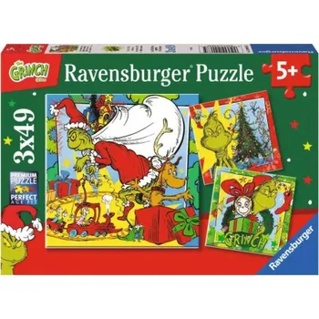 Puzzle RAVENSBURGER Puzzle Grinch 3x49 dílků 162366
