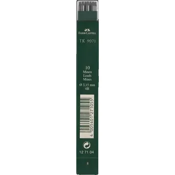 Náplň do psacích potřeb FABER-CASTELL náhradní tuhy do mechanické tužky TK 9071 3,15mm 4B, 10ks